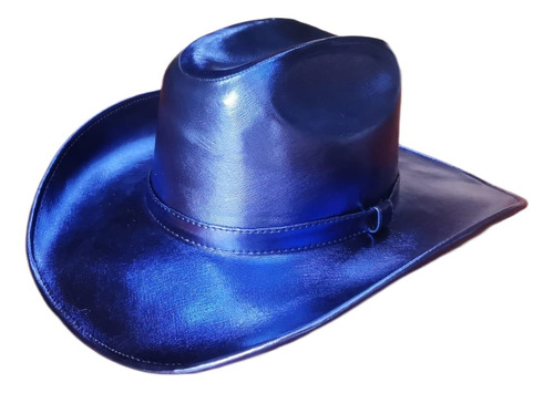 Sombrero Vaquero Texana Azul Metalico Glitter Aesthetic 