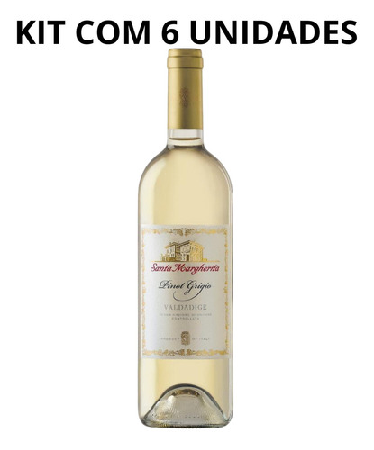 Vinho Italiano Sta Margherita Pinot Grigio 750ml Bco Kit C/6