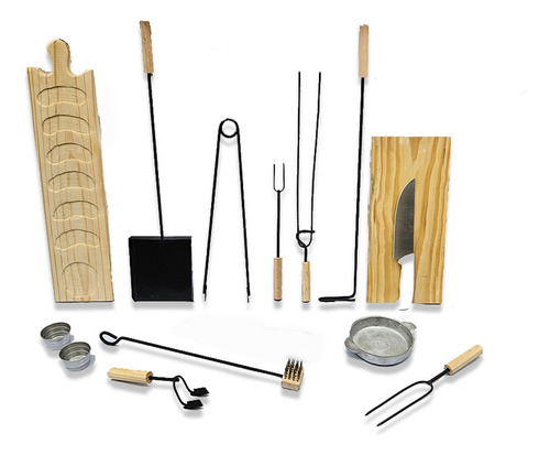 Set Parrillero Juego Asador Kit X14 Unidades