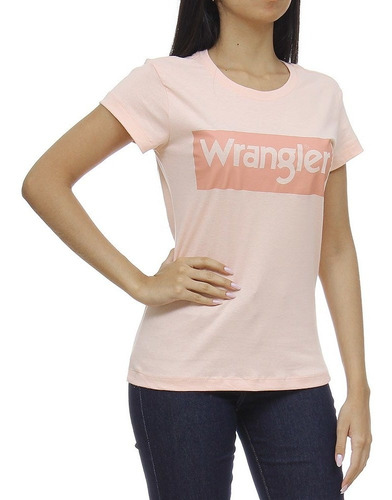 Camiseta Feminina Rosa Básica Original Wrangler 31447