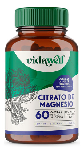 Citrato De Magnesio De 60 Cápsulas | Vidawell®