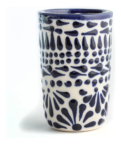 Mextequil -set 32 Caballitos Tequileros Talavera Encaje Azul Azul