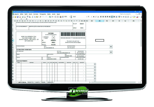 Planilha Imprimir Notas Fiscais - Faturas