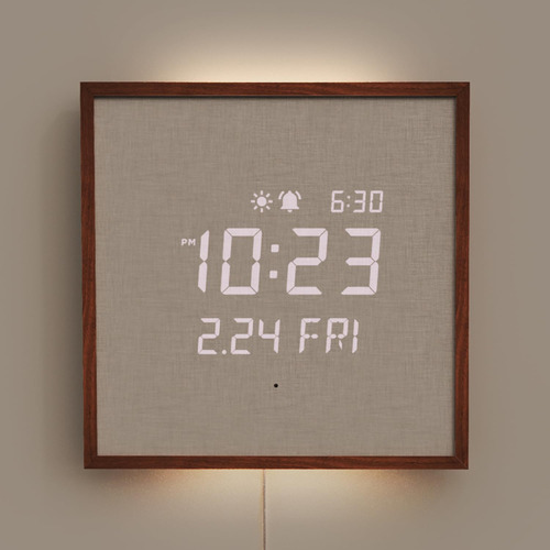 Mooas Reloj De Pared Silencioso Led Con Marco De Madera, Con