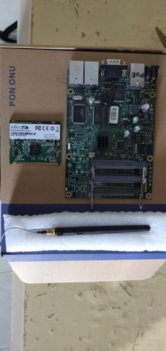 Mikrotik Rb433 Com Cartão Wi-fi E Cabo Pig Tail Usado
