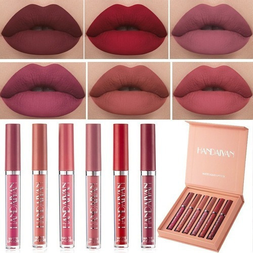 6pcs Set Cosmético Labio Mate Lápiz Labial De Larga