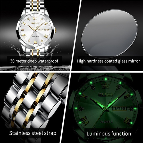 Reloj Analógico De Cuarzo Impermeable Para Hombre Olevs 9931