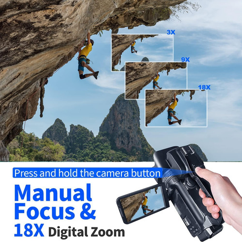 Edealz Videocámara 4k 64mp Cámara Vlogging Para Cámara De Vi