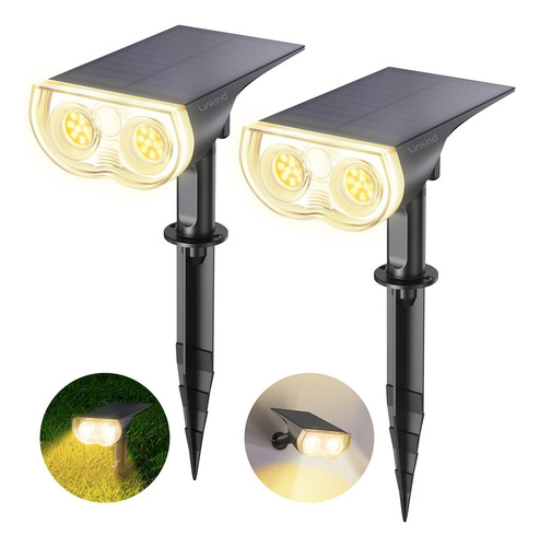 Focos Solares Con 16 Leds Para Jardín, Luz Cálida