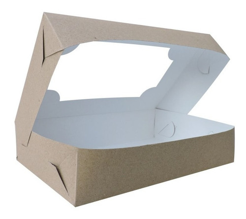 Caja Alfajores Alf2 Ventana X 50u Packaging Blanco Madera