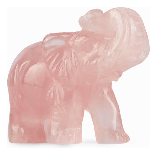 Artistone Elefante Cristal Cuarzo Rosa 2  Tallado Mano Hogar