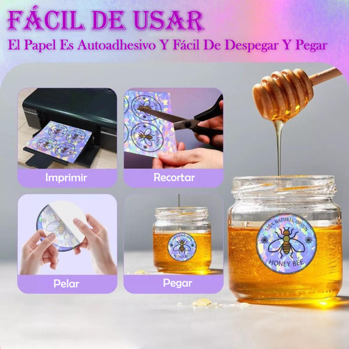 Vinil Adhesivo Holográfico A4 Para Impresión Láser Inkjet Autoadhesivo Impermeable Resistente A Desgarros Muramaudi 24 Piezas Cuatro Formas Mezcladas 21 Cm × 29.7 Cm