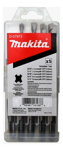 Set De Brocas Sds Plus X 5 Unid - Makita