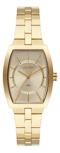 Relógio Orient Feminino Lgss0059 C1kx Quadrado Dourado