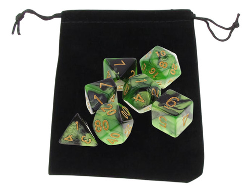 3 Juego De Dados Acrílicos D8 D10 D12 D20 Bicolor Para