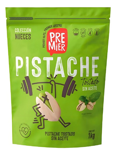 Pistache Tostado Con Sal 1kg - Marca Premier - $ 276.99