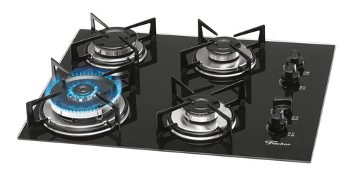 Cooktop Fischer 4q Tc Gás Mesa Vidro 110v 220v