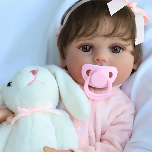 Muñeca Bebé 48cm Reborn Bebé Completo Silicona Vinilo Niña