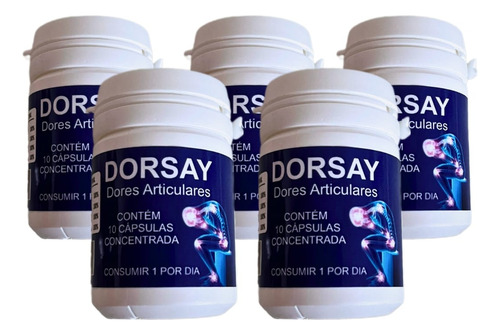 Dorsay 5 Potes 10 Caps Cada, Musculares Juntas. Sem Sabor