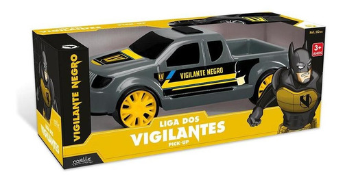 Imagem 2 de 5 de Carrinho Pickup Vigilante Negro Brinquedo Menino Mielle