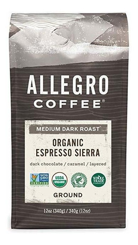 Allegro Café Orgánico Espresso Sierra Café Molido, 12 Oz