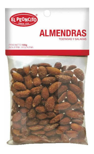 Almendras Saladas Y Tostadas X 100 Grs.