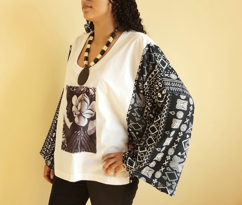 Imagem 5 de 7 de Blusa Bata Feminina Tecido Paula