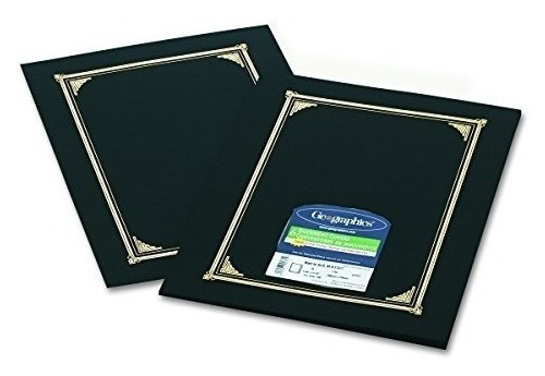 Geographics Black Classic Linen Document Covers 9.75 X