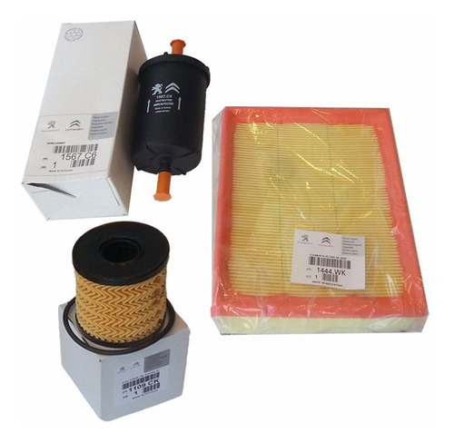 Kit De 3 Filtros Originales Peugeot 206 1.6 16v Nafta 05/09