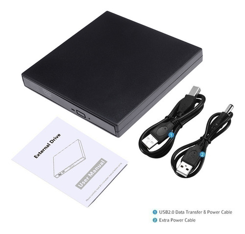 Unidad De Dvd/cd Externa Portátil Usb 2.0 Para Computadora P