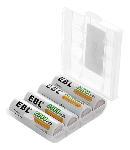 Ebl Pack 4 1.2v 2800mah Batería Recargable De Nimh Aa + Fund