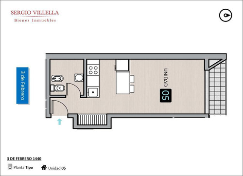 Imagen 2 de 7 de 3 De Febrero 1400 - Monoambiente En Venta En Rosario