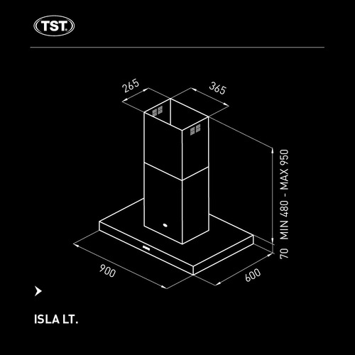 Campana Extractor Purificador Isla Lt 60cm - Tst