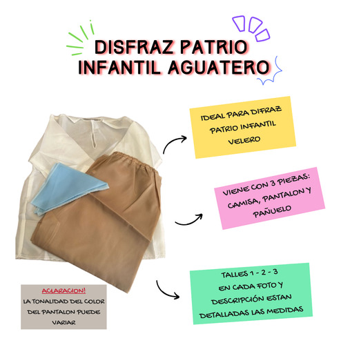 Disfraz Patrio Infantil Aguatero Aguatero 1