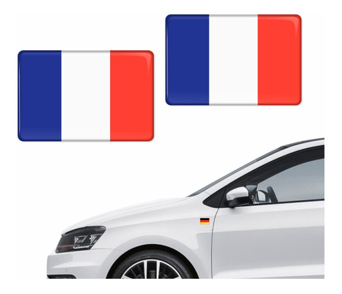 Kit Emblemas Adesivos Bandeira França 3d Resinado Bd52