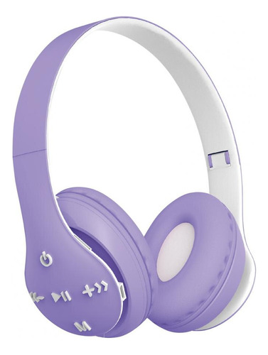 Fone De Ouvido Sem Fio On-ear Bluetooth Dobrável - Roxo