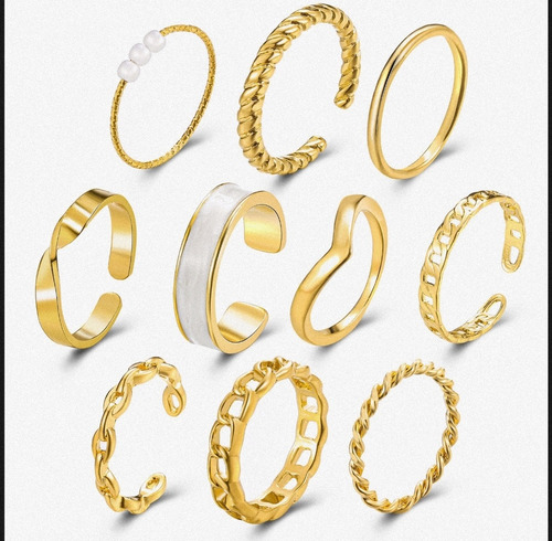 Imagen 3 de 4 de Set De Anillos Moda Para Mujer Tendencia Juvenil Retro Punk
