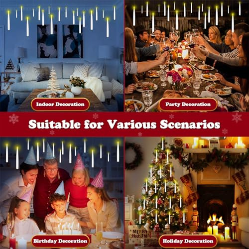 18 Pcs Velas Flotantes Con Varita, Decoraciones Mágicas Vel