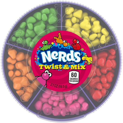 Dulces Nerds 5 Sabores En Bote Giratorio Twist & Mix 59.5g