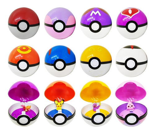 Pokemon Pokebola Con Muñeco Y Luz Varios Colores