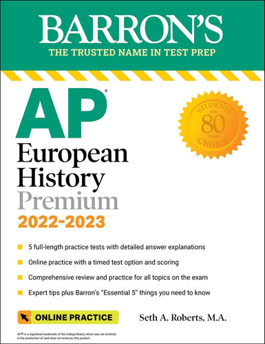 Libro: Ap European History Premium, 2022-2023: 5 Te