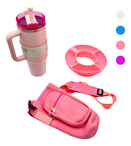 Termo 40 Oz Con Funda Cubre Popote Y Plato De Dulces 1.2 L