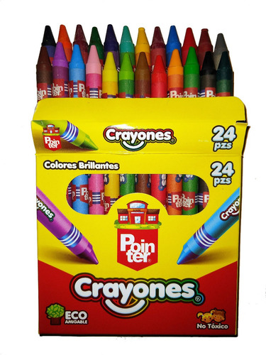 Creyones De Cera De 24 Unidades Pointer * Pack 3 Cajas