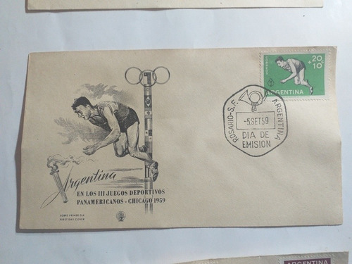 Lote 3 Sobre Primer Dia Juegos Panamericanos Chicago 1959 (Usado)
