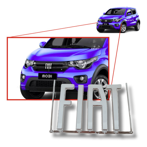 Emblema Cromado Grade Fiat Argo Cronos Mobi 2020 2021 2022