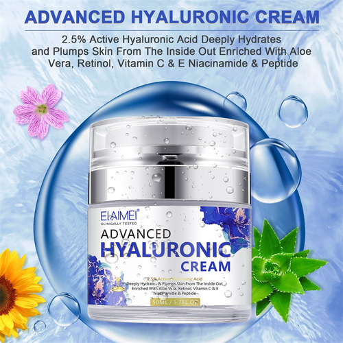 Ácido Hialurônico - Creme Facial Hidratante Para Cuidados Co