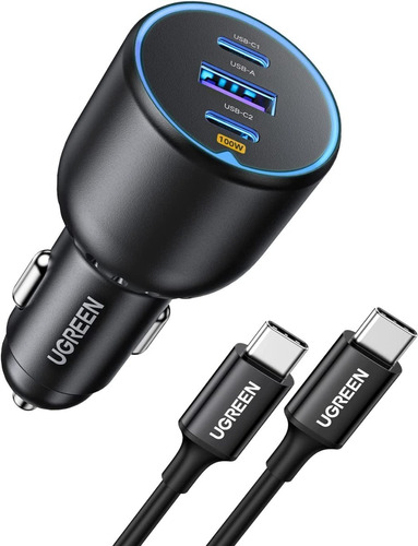 Cargador De Coche Usb C 100w Con Cable Usb C 1m Ugreen