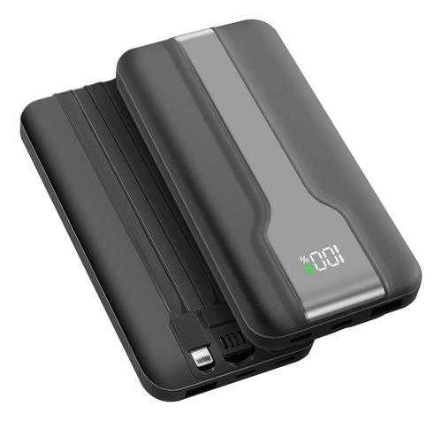 Power Bank 10000mah 22.5w Pd Carga Rápida Usb-c Lightning Negro