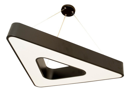 Lampara Colgante Led 48w Minimalista Triangular Hueca 60cm Estructura Negro