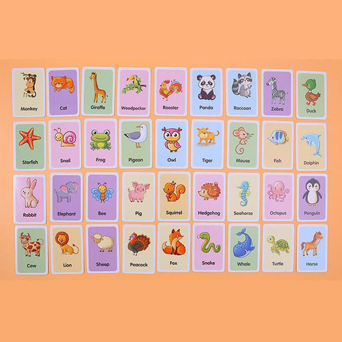 Niños Pequeños Jugando Flashcards Tarjeta Educativa De